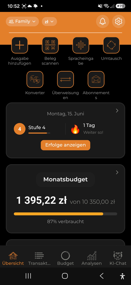 Gemeinsames Budget - AI Budget Assistant