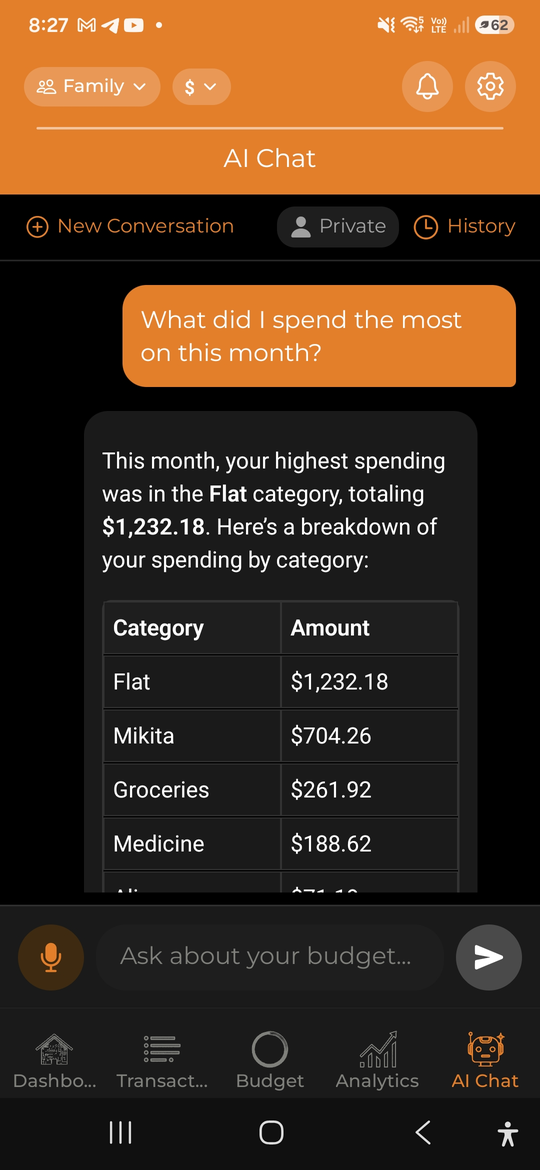 AI assistant - AI Budget Assistant